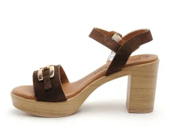 Eva Frutos 6812 Marron Sandales à Talons Femme