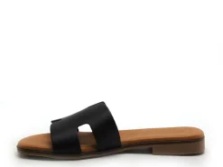 Eva Frutos 3053 Noir Mules et Sabots Plats Femme