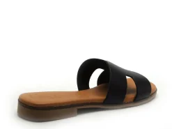 Eva Frutos 3053 Noir Mules et Sabots Plats Femme