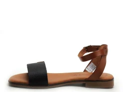 Eva Frutos 3052 Noir Sandales Plates Femme
