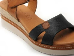 Eva Frutos 547 Noir Sandales à Talons Femme