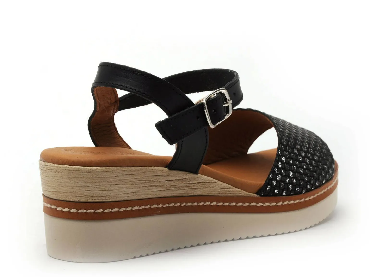 Eva Frutos 569 Noir Sandales à Talons Femme