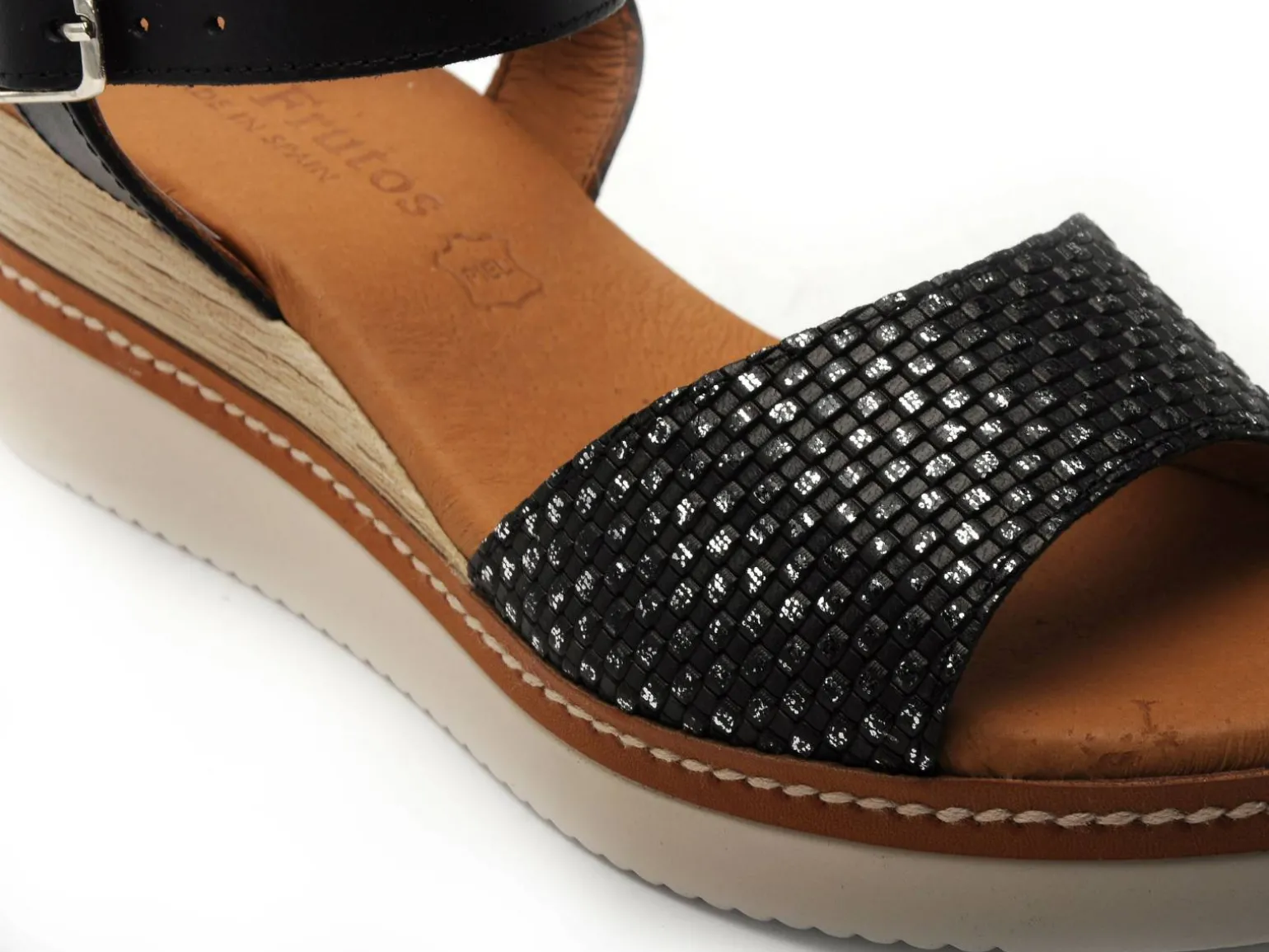 Eva Frutos 569 Noir Sandales à Talons Femme