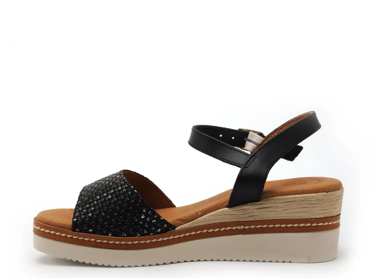 Eva Frutos 569 Noir Sandales à Talons Femme