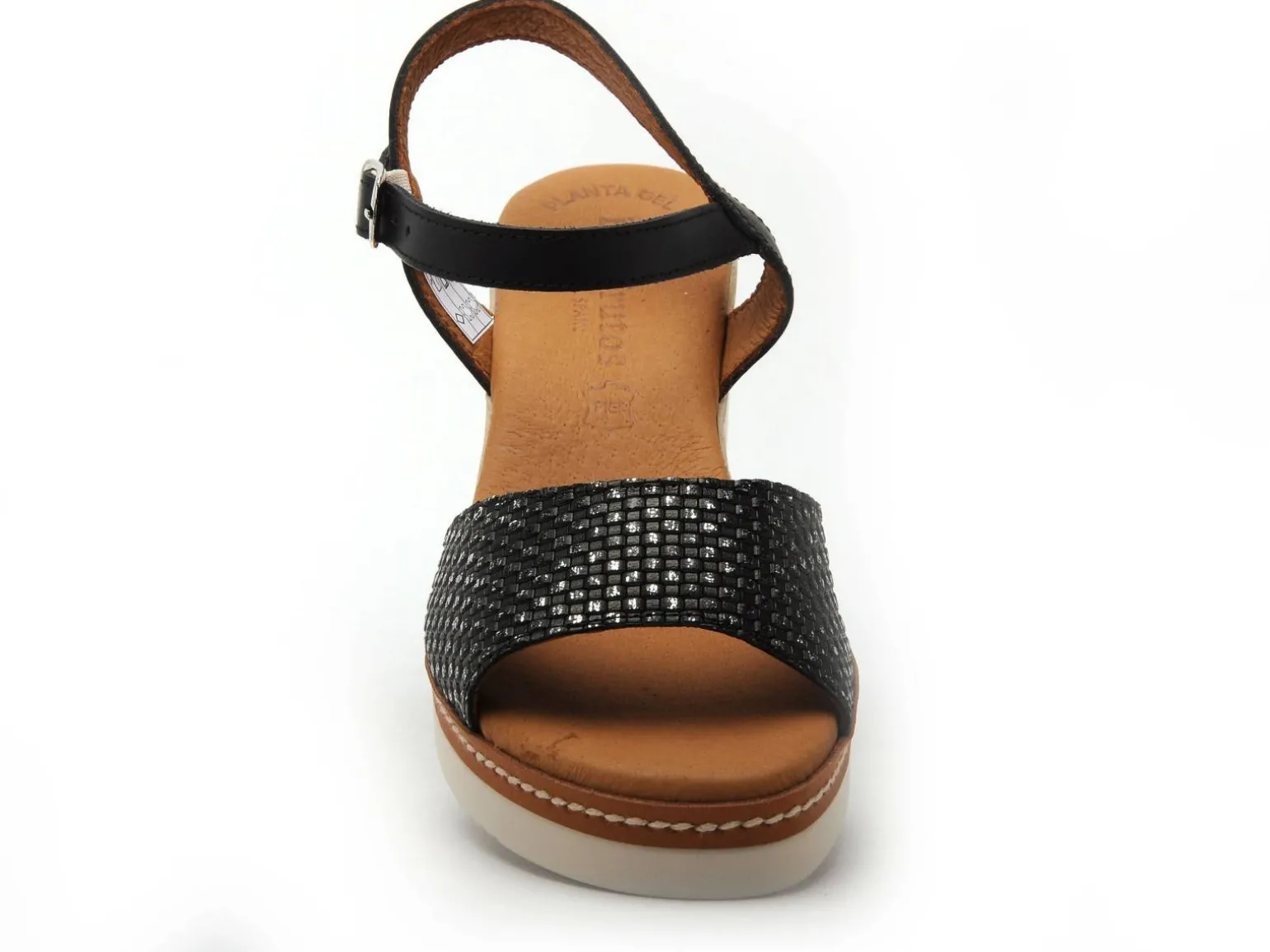 Eva Frutos 569 Noir Sandales à Talons Femme
