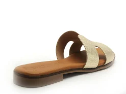 Eva Frutos 3053 Or Mules et Sabots Plats Femme