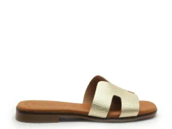 Eva Frutos 3053 Or Mules et Sabots Plats Femme