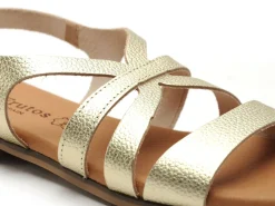Eva Frutos 3060 Or Sandales Plates Femme