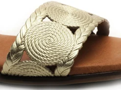 Eva Frutos 3056 Or Sandales Plates Femme