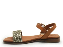 Eva Frutos 3090 Or Sandales Plates Femme