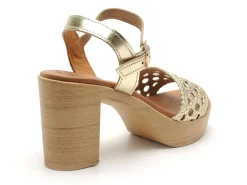 Eva Frutos 6889 Or Sandales à Talons Femme