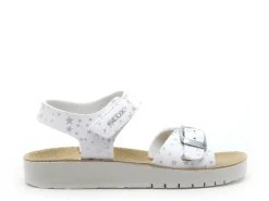 Geox J SANDAL COSTAREI GI J15EAB Blanc Sandales Fille