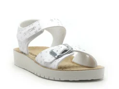 Geox J SANDAL COSTAREI GI J15EAB Blanc Sandales Fille