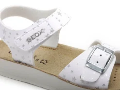Geox J SANDAL COSTAREI GI J15EAB Blanc Sandales Fille