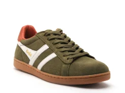 Gola EQUIPE II SUEDE CMB387 Kaki Baskets Basses Homme
