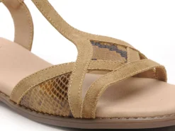 Gr POLAMI Beige Sandales Plates Femme