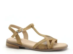 Gr POLAMI Beige Sandales Plates Femme