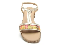 Gr POLAVIA Multicolore Sandales Plates Femme