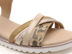 Gr XIABY Beige Sandales Plates Femme