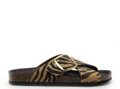 I am 6028 51 Multicolore Mules et Sabots Plats Femme