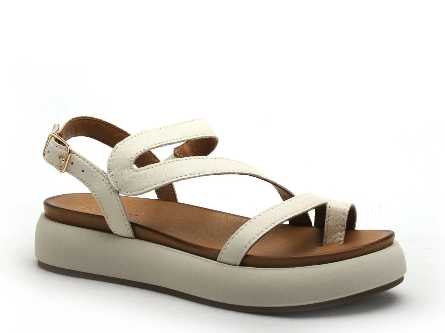 Inuovo A96003 Beige Sandales Plates Femme