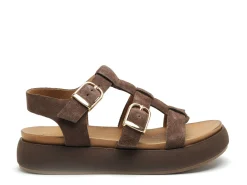 Inuovo A96046 Marron Sandales Plates Femme