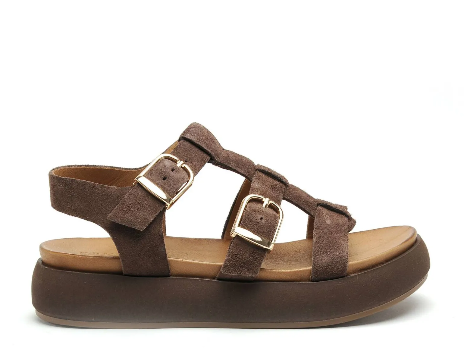 Inuovo A96046 Marron Sandales Plates Femme