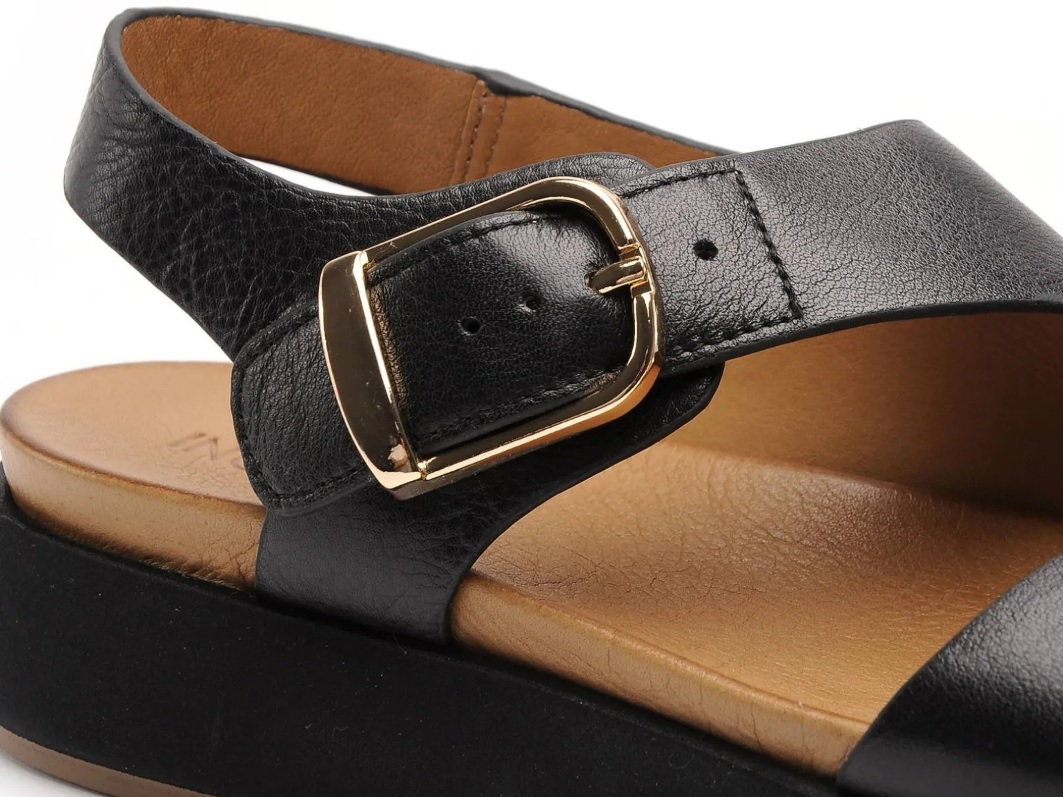 Inuovo A96064 Noir Sandales Plates Femme