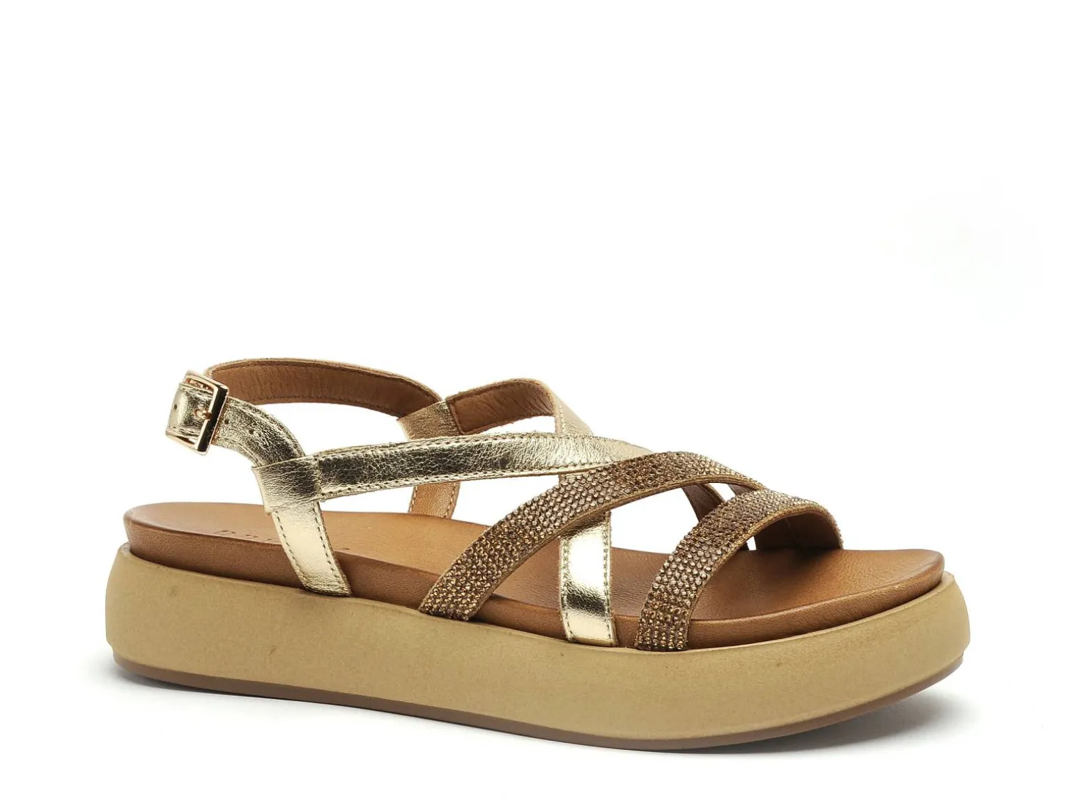 Inuovo A96051 Or Sandales Plates Femme