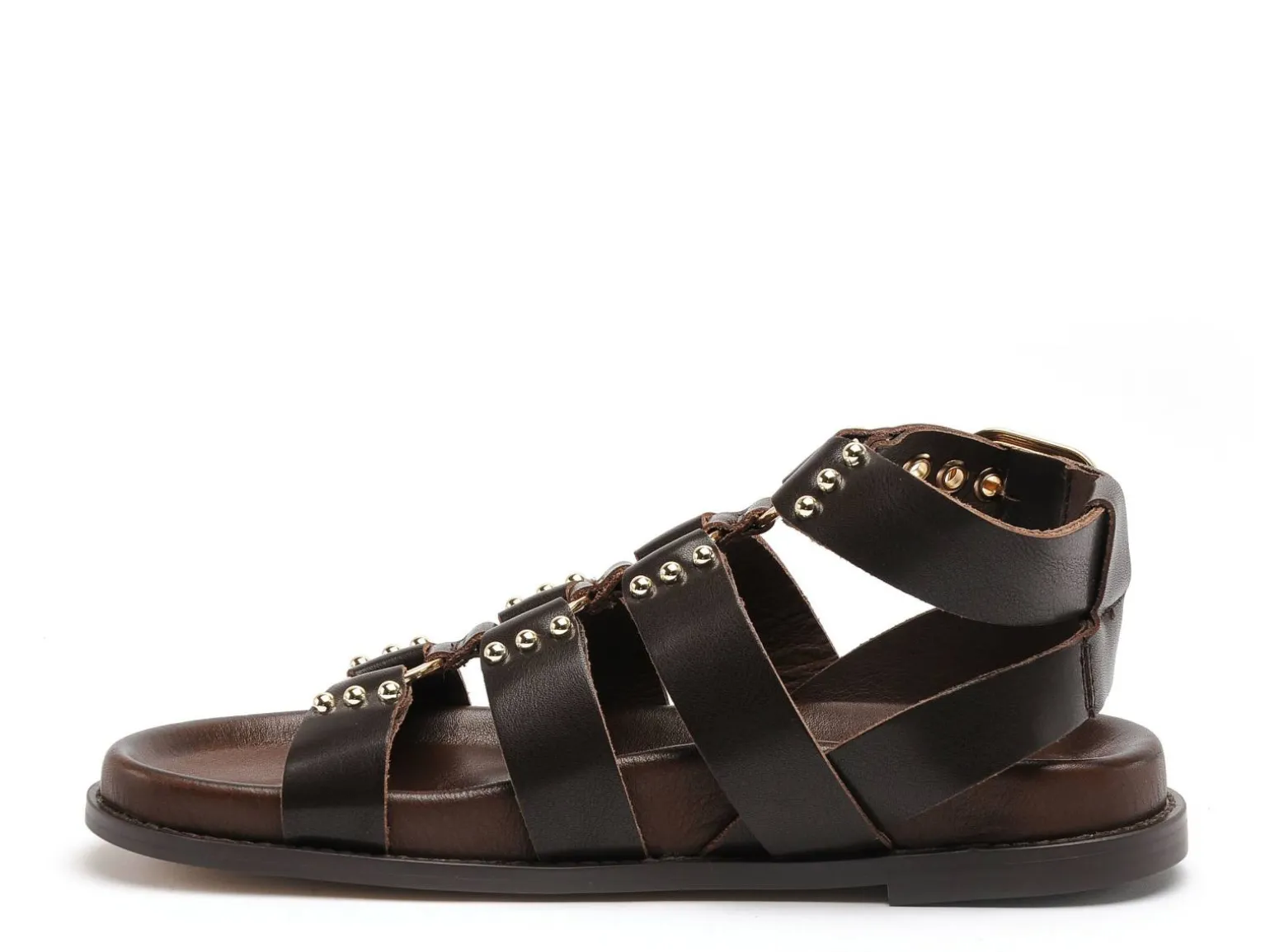 Inuovo D51013 Marron Sandales Plates Femme