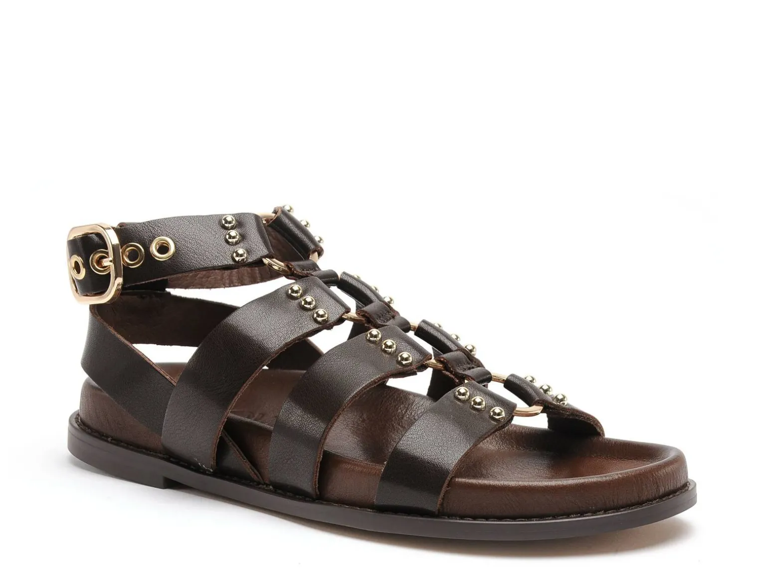 Inuovo D51013 Marron Sandales Plates Femme