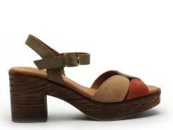 Kaola 956 Kaki Sandales à Talons Femme