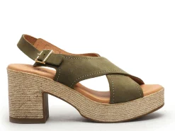 Kaola 2504 Kaki Sandales à Talons Femme