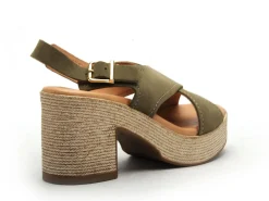Kaola 2504 Kaki Sandales à Talons Femme