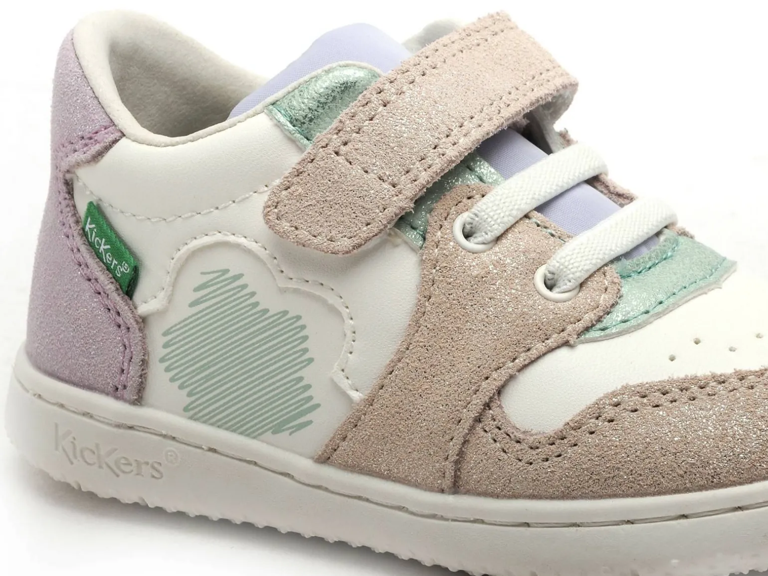 Kickers KICKBROWNIE Blanc Baskets Basses Fille