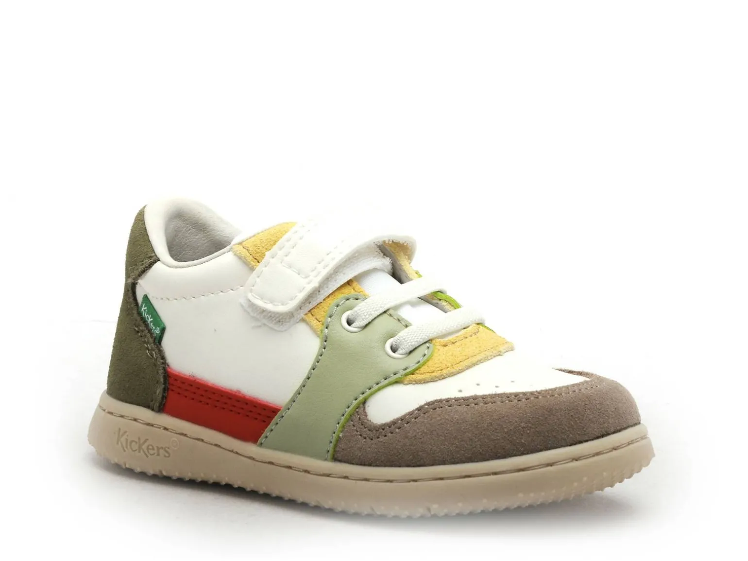 Kickers KICKBUVAR Blanc Baskets Basses Garçon