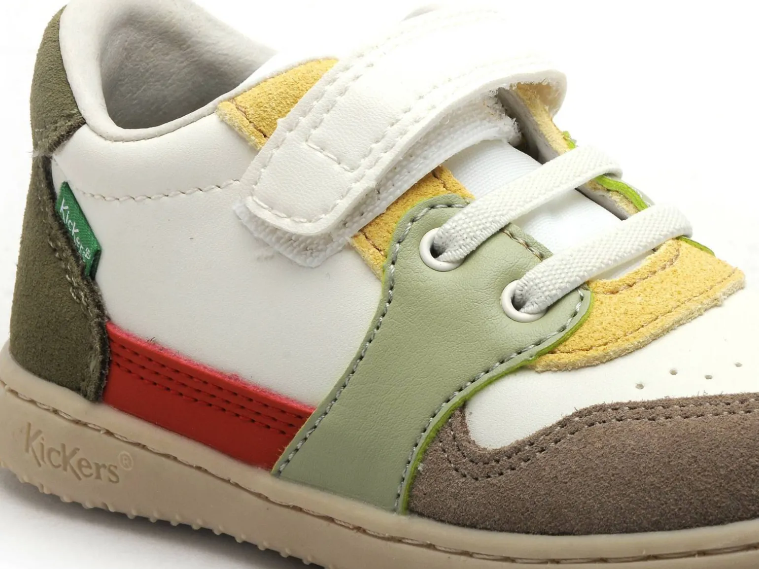 Kickers KICKBUVAR Blanc Baskets Basses Garçon