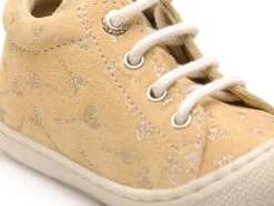 Naturino 0E13 NATURINO COCOON SUEDE PR.GLITTER FLOWER Jaune Bébé Fille