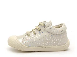 Naturino 0Q06 NATURINO COCOON BEBE SUEDE GLITTER FLOWER Argent Bébé Fille