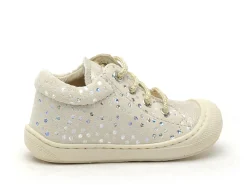 Naturino 0Q06 NATURINO COCOON BEBE SUEDE GLITTER FLOWER Argent Bébé Fille
