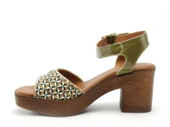 Nemonic 2371 Kaki Sandales à Talons Femme