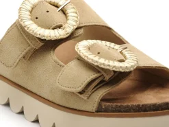 No Name SANDY SLAPE Beige Mules et Sabots à Talons Femme