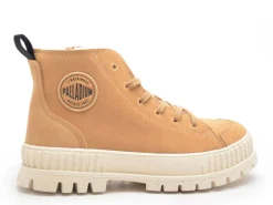 Palladium PALLASHOCK ZIP WARM DEAR Marron Boots et Bottines Plates Femme
