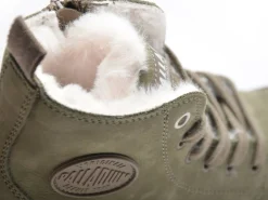 Palladium PAMPA HI ZIP WL Kaki Boots et Bottines Plates Femme