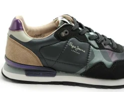Pepe Jeans BRIT PRINTS W PLS40021 Vert Baskets Basses Femme