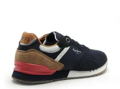 Pepe Jeans LONDON BRAND M PMS40018 Bleu Baskets Basses Homme