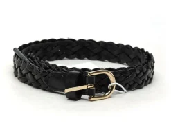 Pieces CEINTURE PCAVERY LEATHER BRAIDED SLI BELT NOOS Noir Accessoires