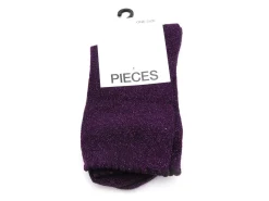 Pieces Chaussettes à paillette PCSEBBY GLITTER LONG SOCKS NOOS BC Violet Chaussettes Femme