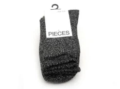 Pieces CHAUSSETTES PCSEBBY GLITTER LONG 1 PACK Argent Chaussettes Femme