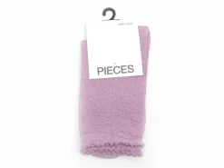 Pieces CHAUSSETTES PCSEBBY GLITTER LONG SOCKS NOOS BC Rose Chaussettes Femme